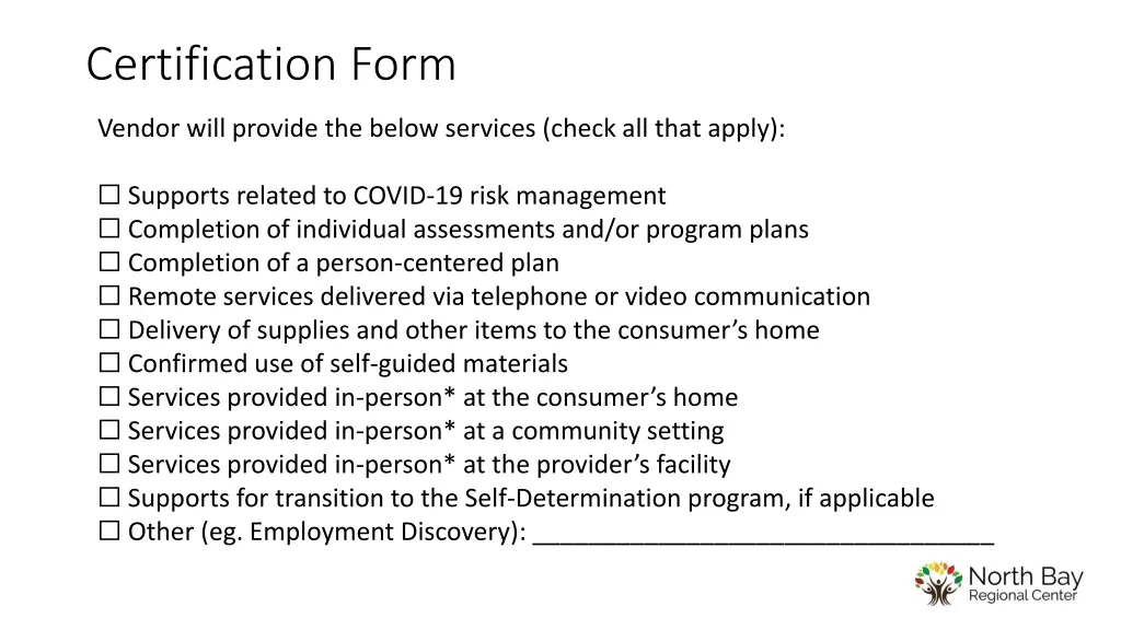 certification form