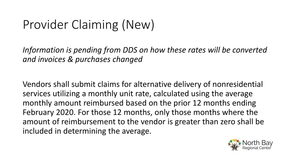 provider claiming new