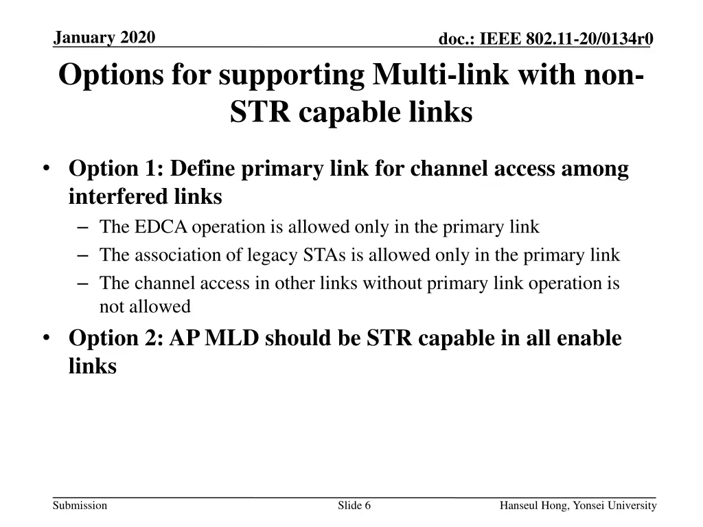 january 2020 options for supporting multi link