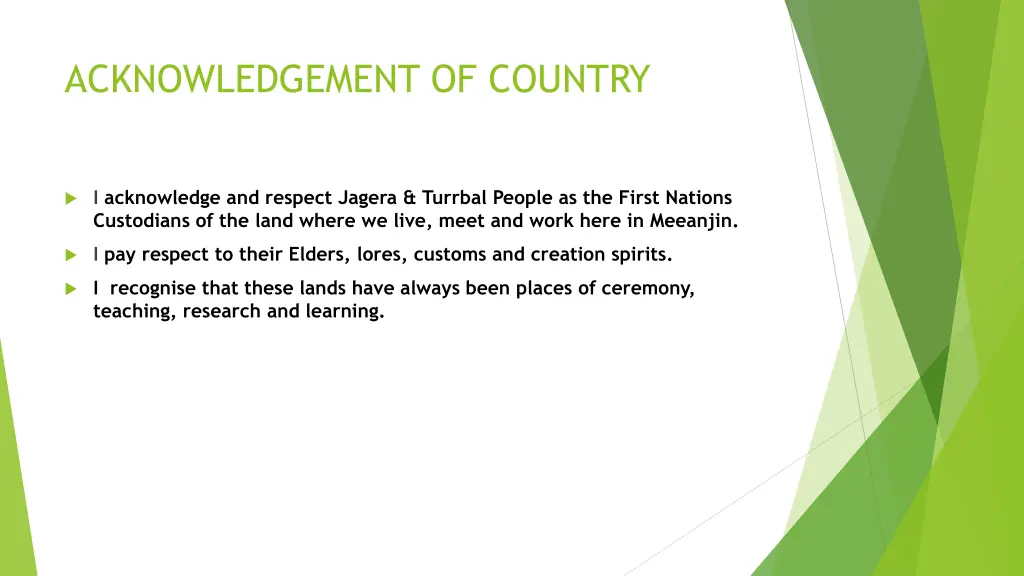 acknowledgement of country