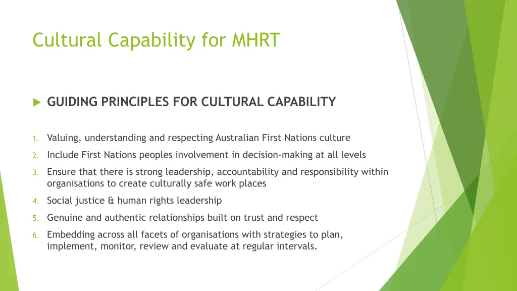 cultural capability for mhrt