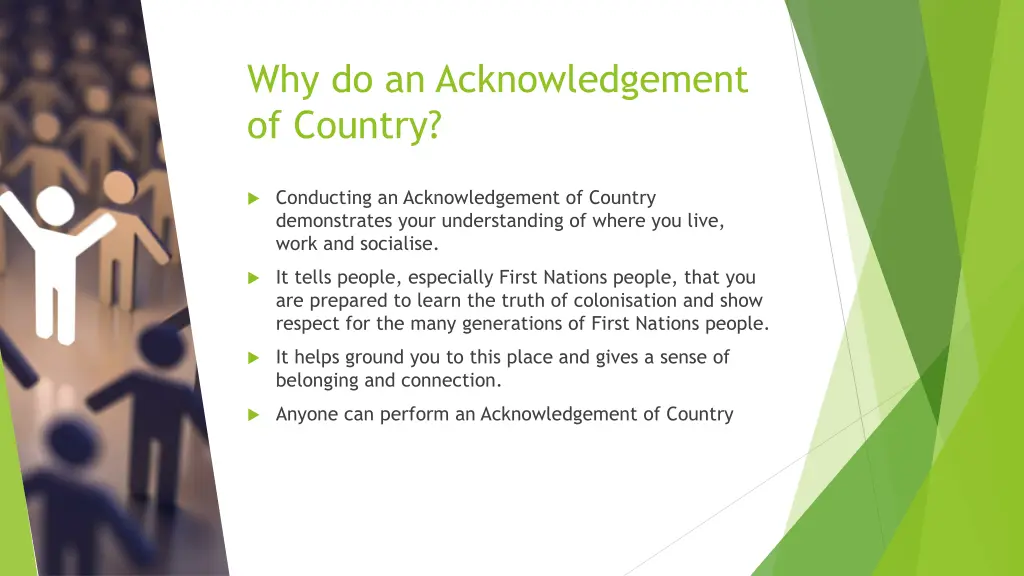 why do an acknowledgement of country