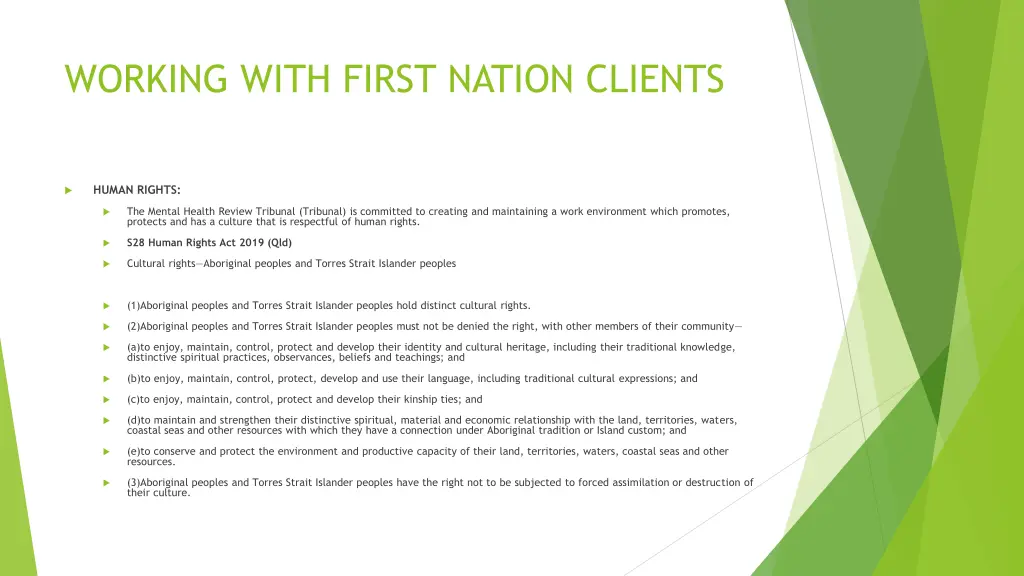 working with first nation clients