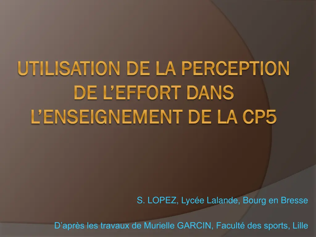 utilisation de la perception utilisation
