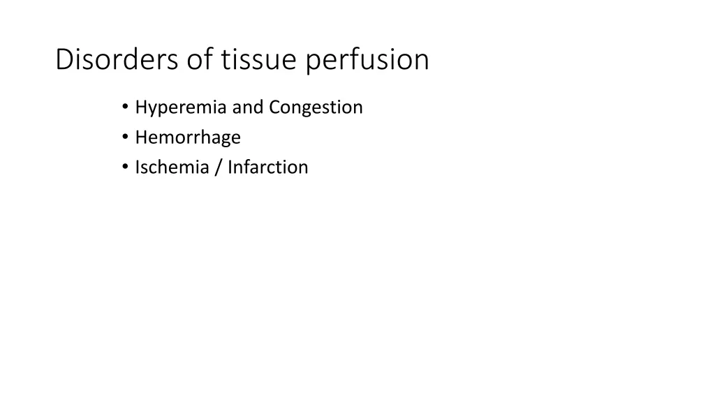 disorders of tissue perfusion