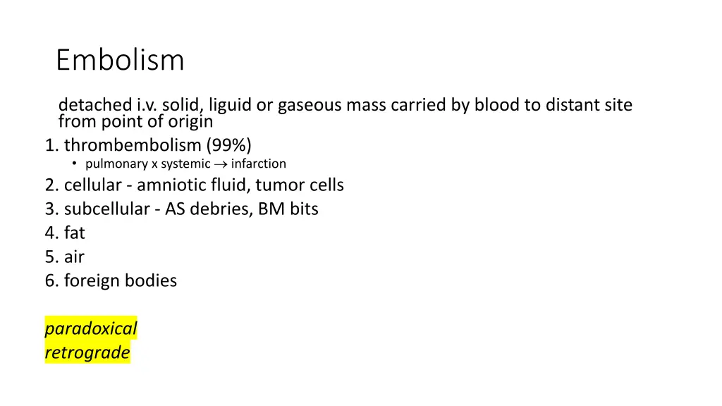 embolism