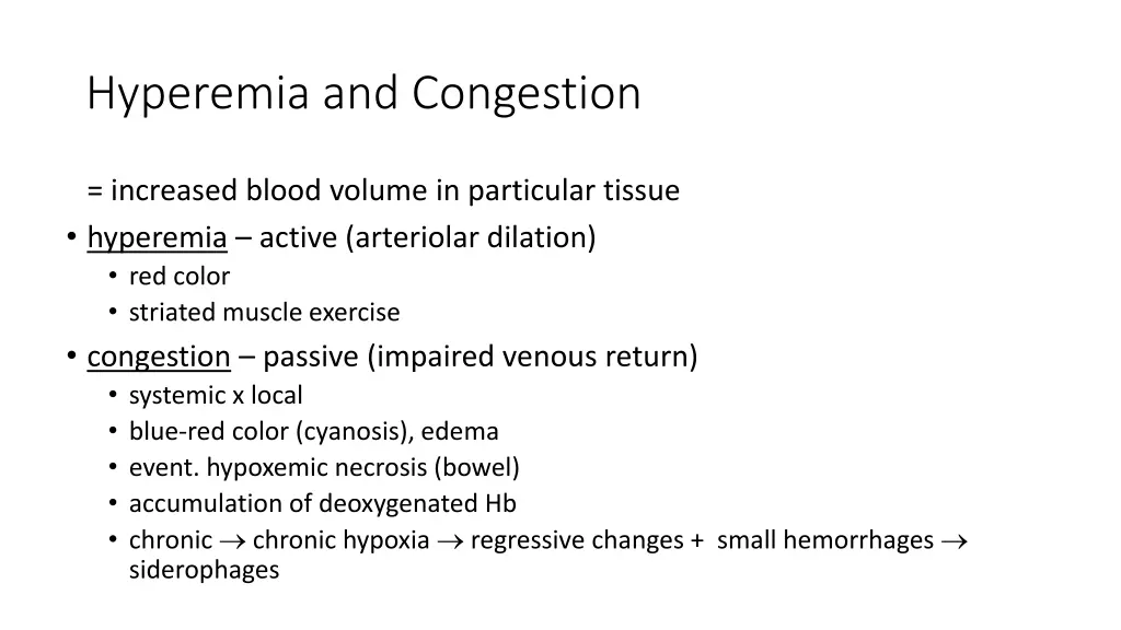 hyperemia and congestion