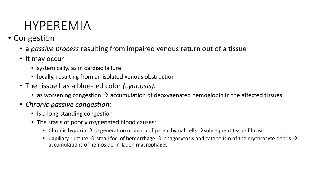 hyperemia congestion a passive process resulting