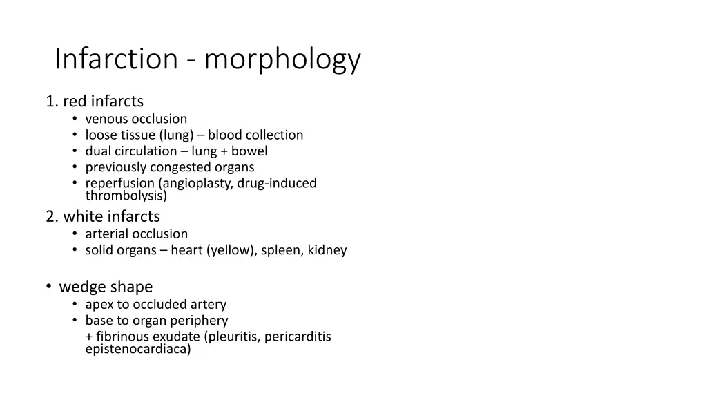 infarction morphology