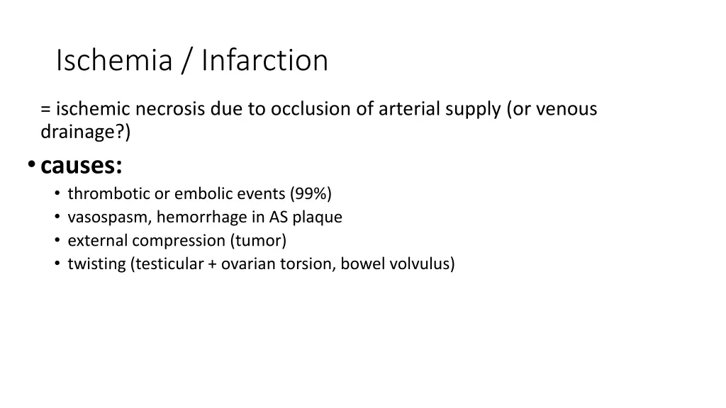 ischemia infarction