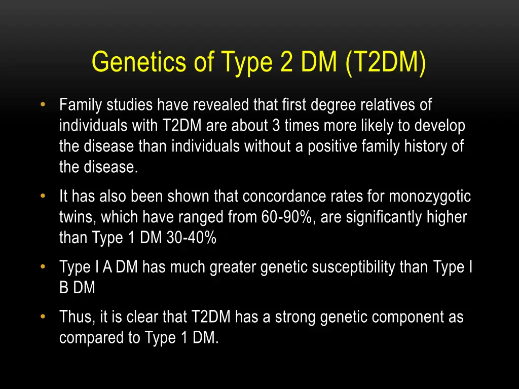 genetics of type 2 dm t2dm