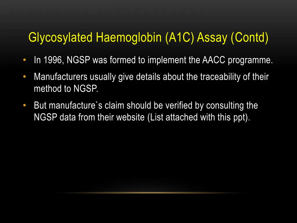 glycosylated haemoglobin a1c assay contd 1