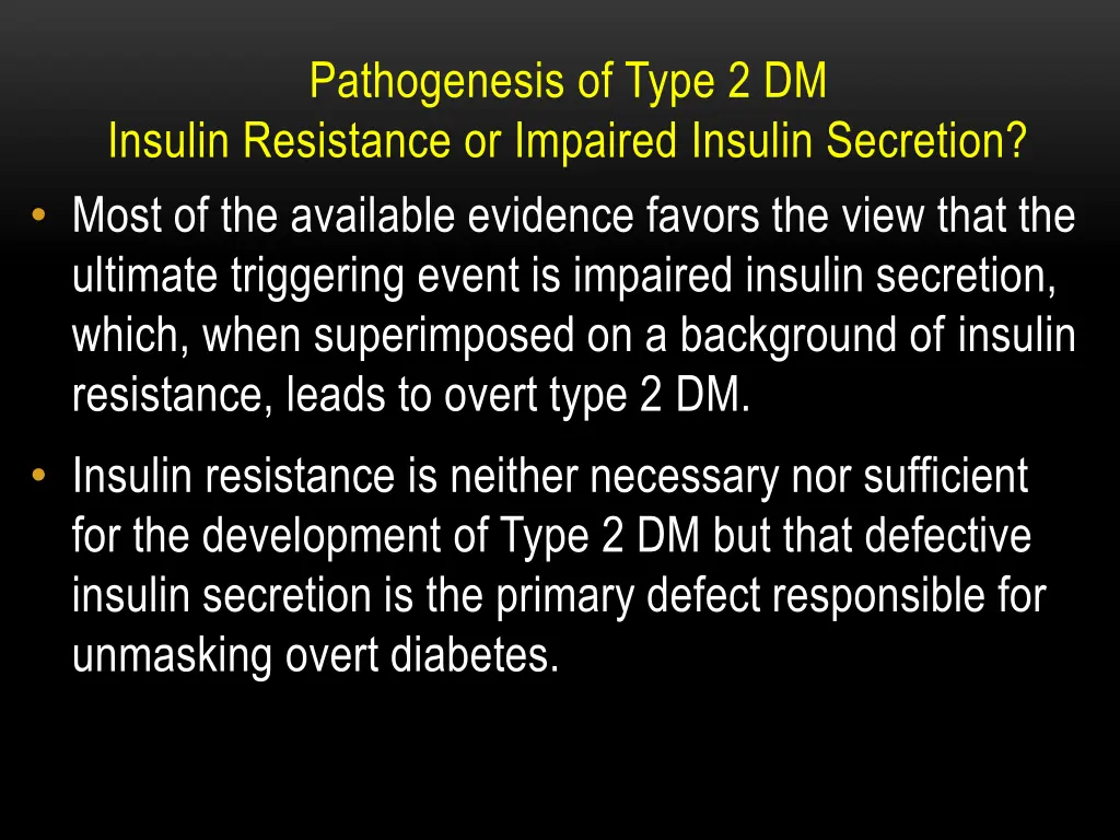 pathogenesis of type 2 dm insulin resistance