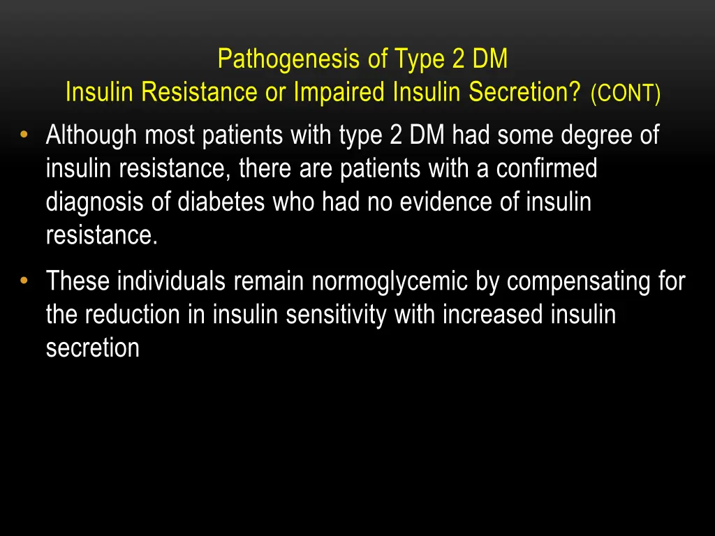 pathogenesis of type 2 dm