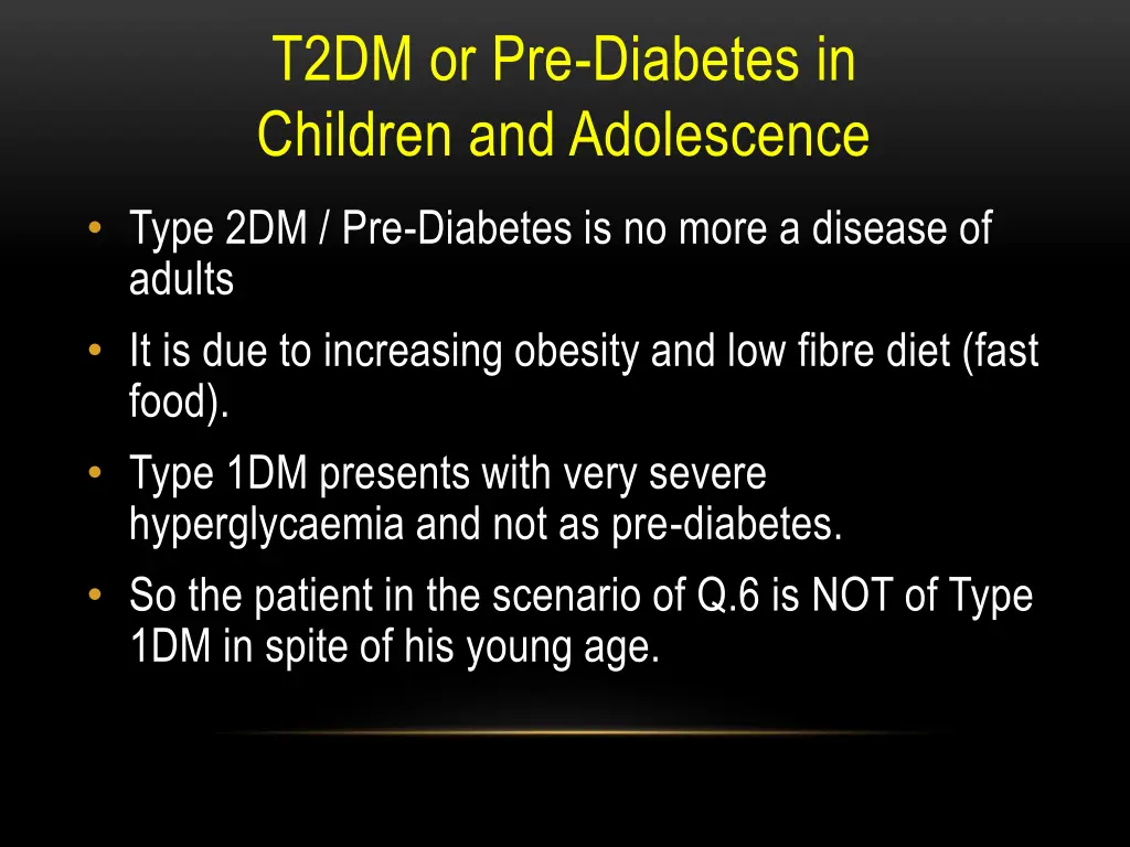 t2dm or pre diabetes in children and adolescence
