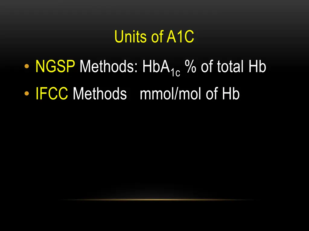 units of a1c