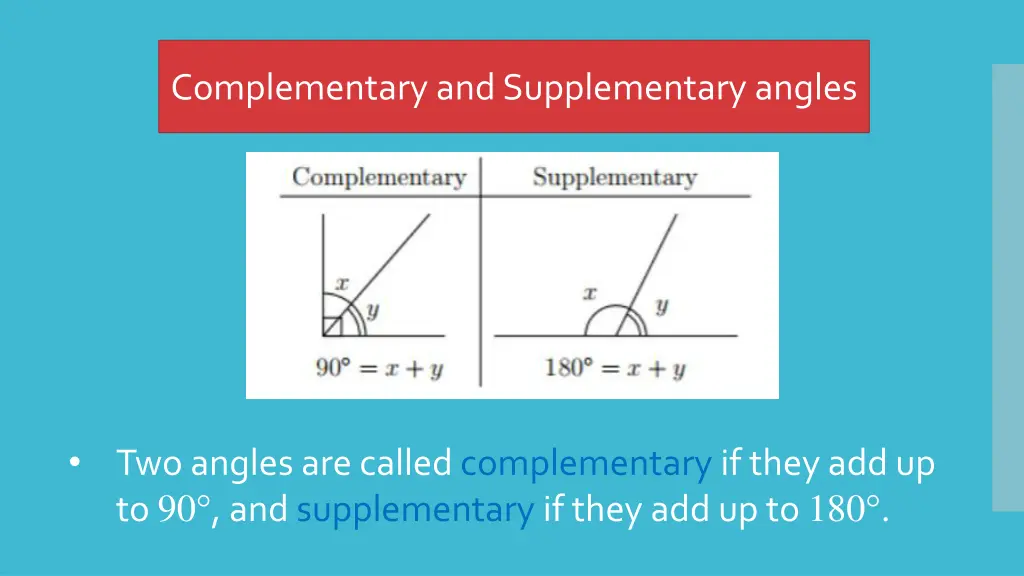 complementary and supplementary angles