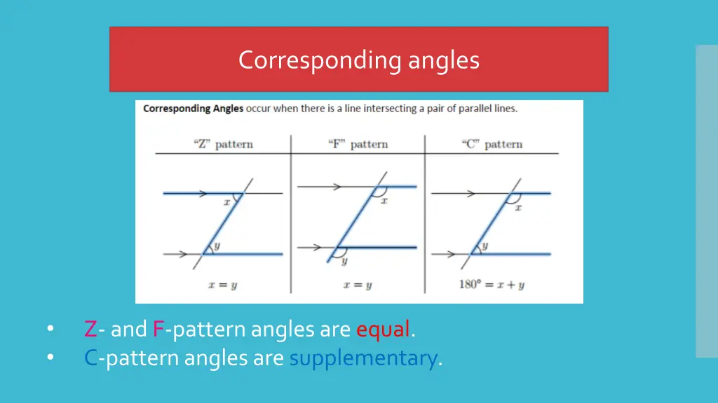 corresponding angles