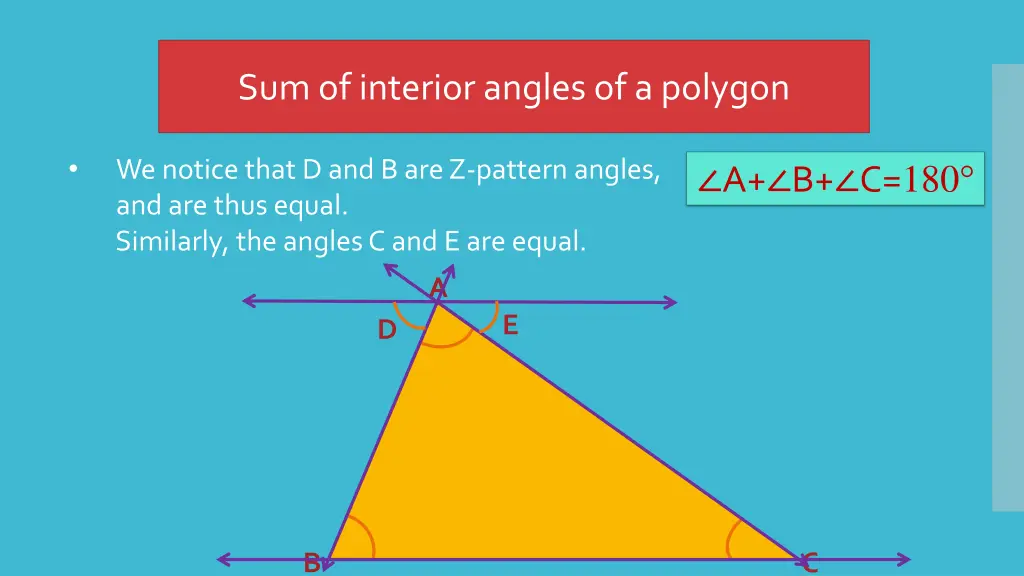 sum of interior angles of a polygon 9