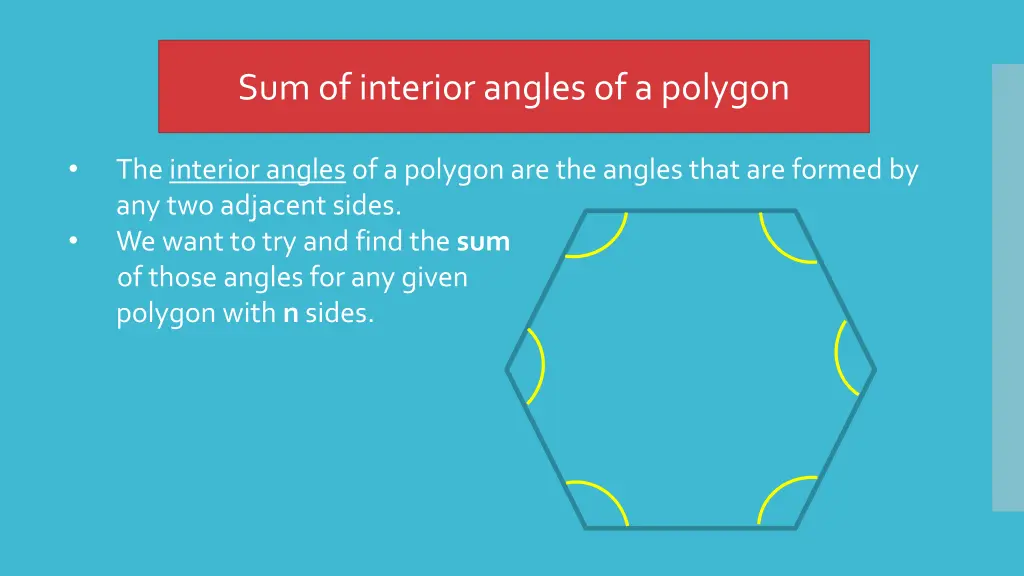 sum of interior angles of a polygon