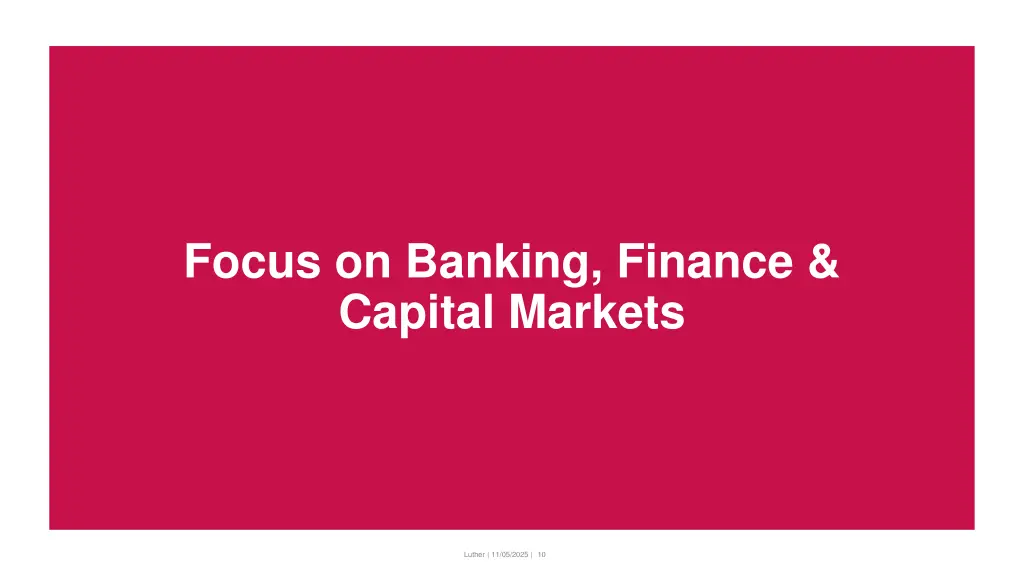 focus on banking finance capital markets