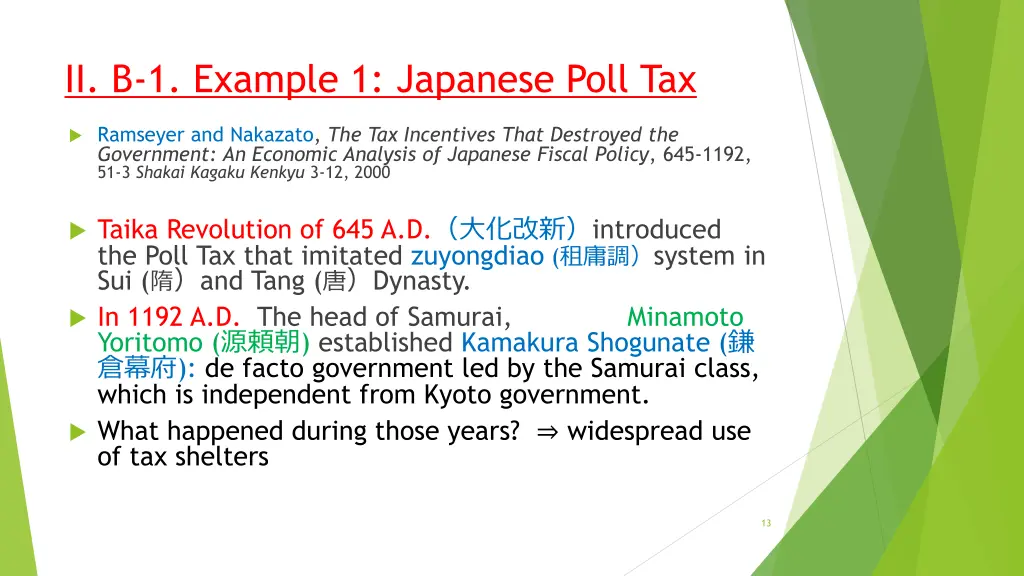 ii b 1 example 1 japanese poll tax