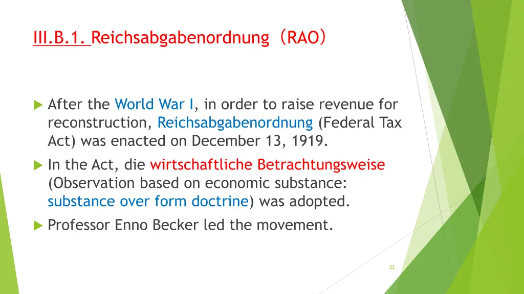 iii b 1 reichsabgabenordnung rao
