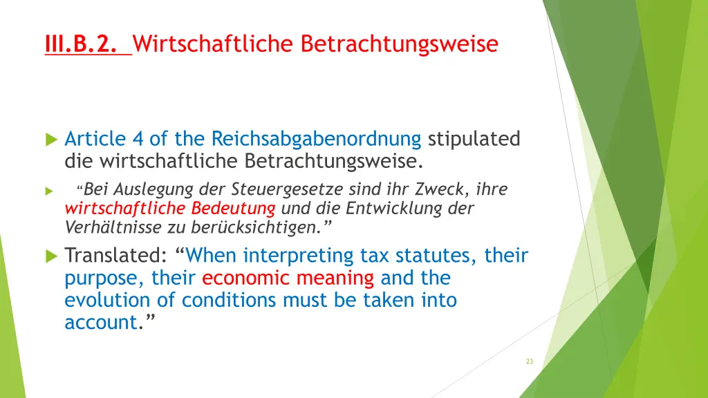 iii b 2 wirtschaftliche betrachtungsweise