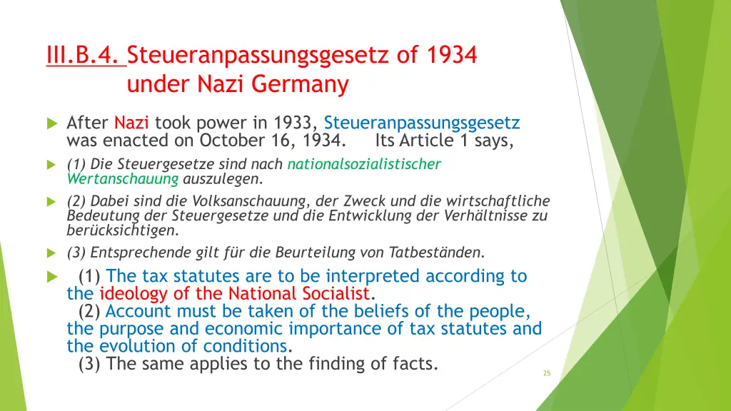 iii b 4 steueranpassungsgesetz of 1934 under nazi