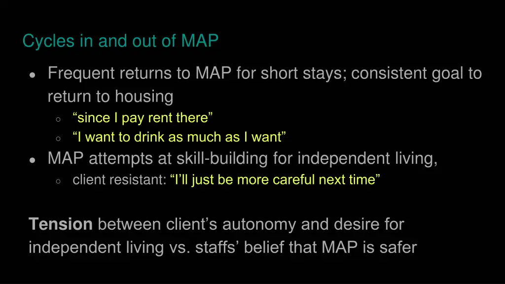 cycles in and out of map