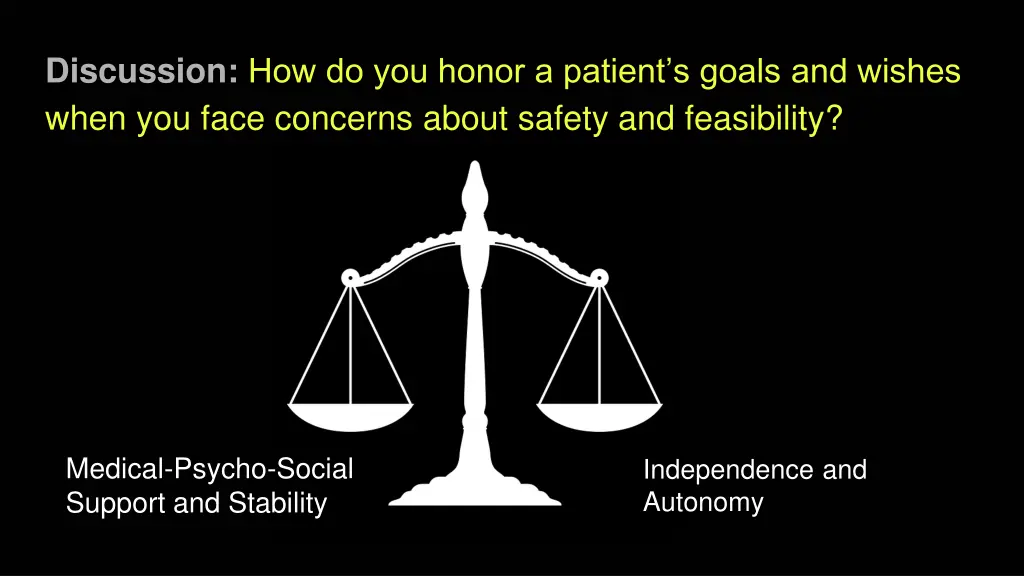 discussion how do you honor a patient s goals