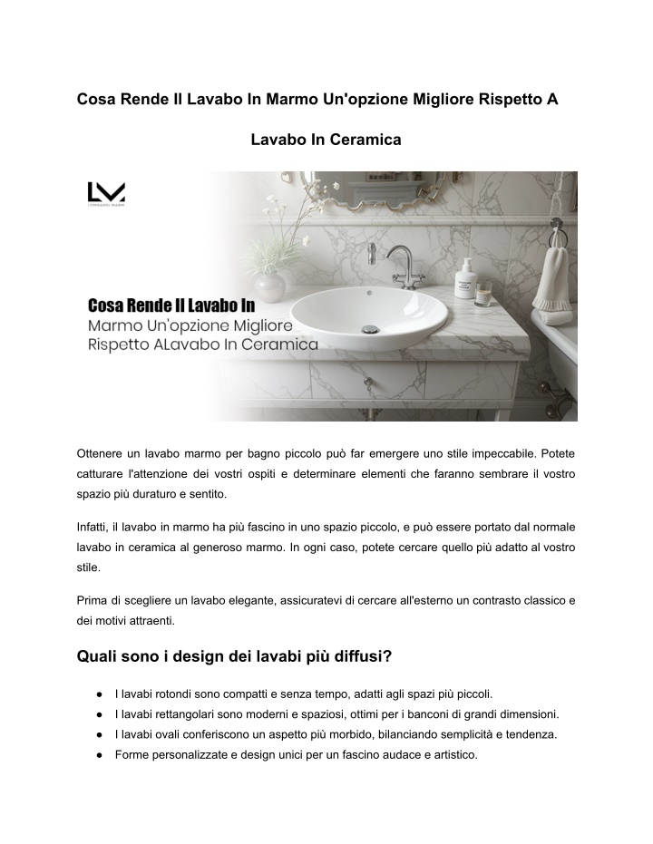 cosa rende il lavabo in marmo un opzione migliore