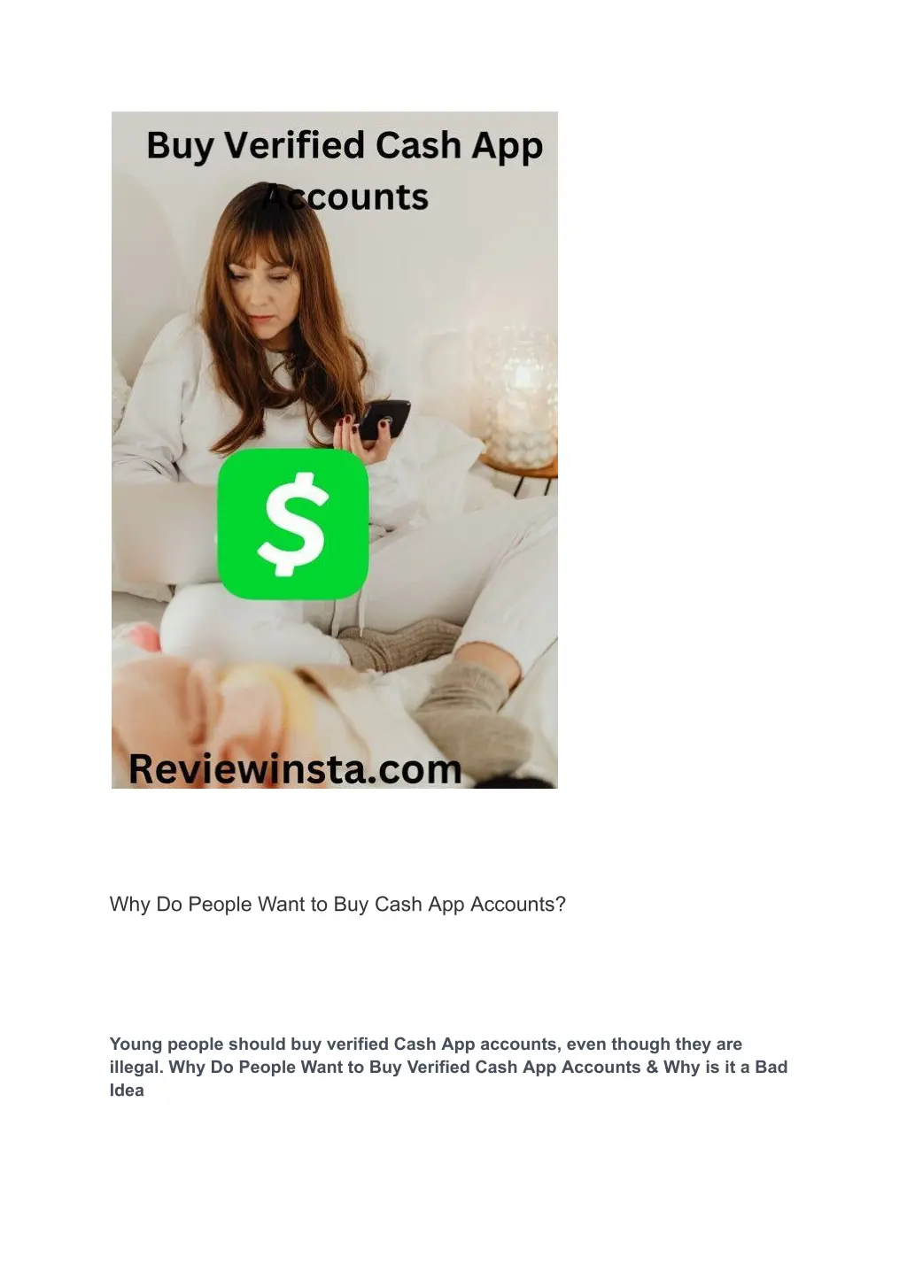 why do people want to buy cash app accounts