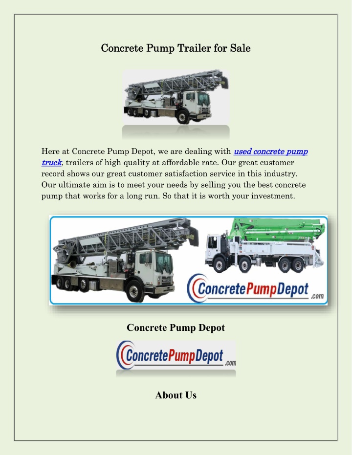 conc concrete pu rete pump