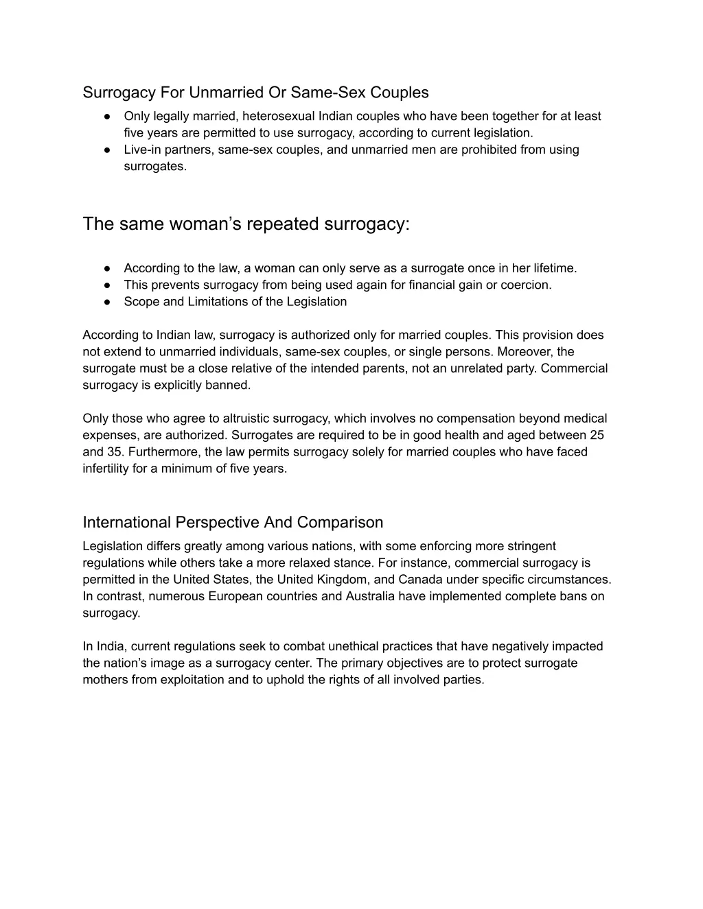 surrogacy for unmarried or same sex couples