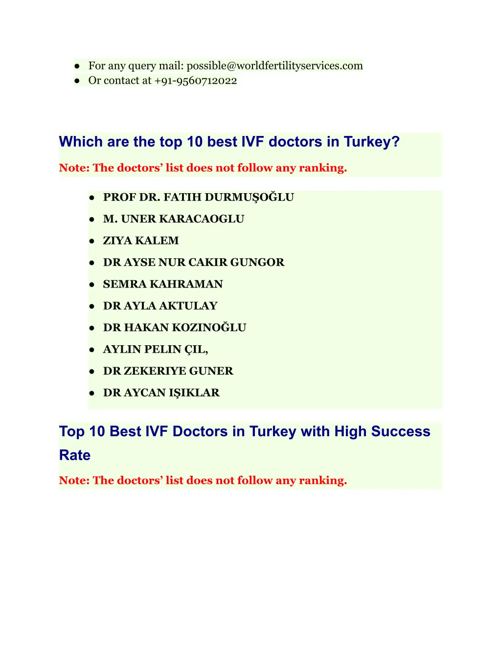 for any query mail