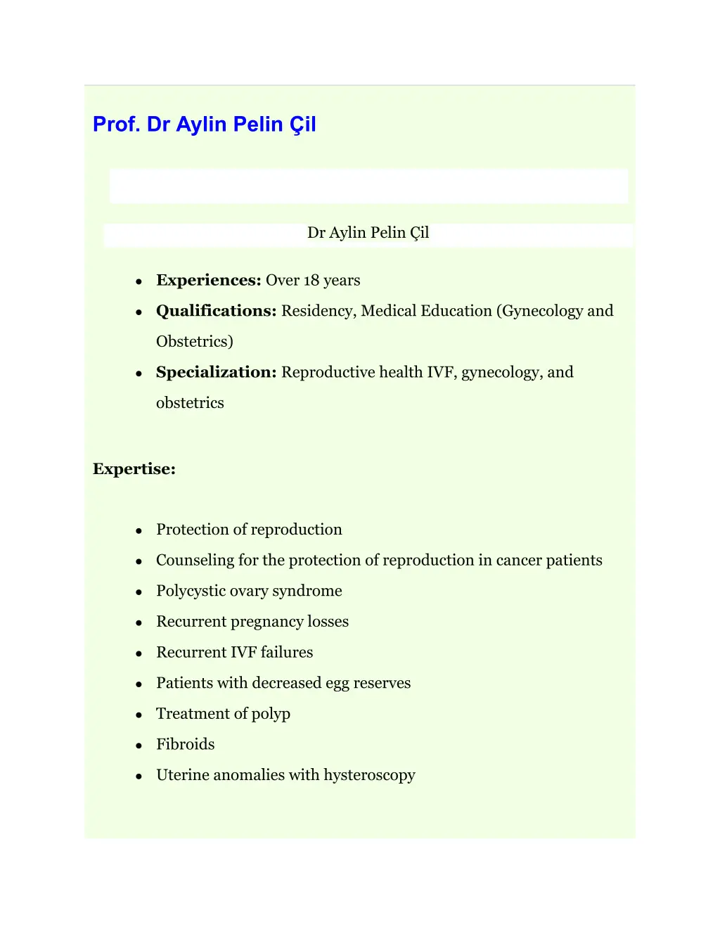 prof dr aylin pelin il