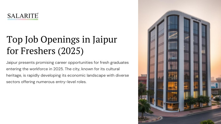 top job openings in jaipur for freshers 2025