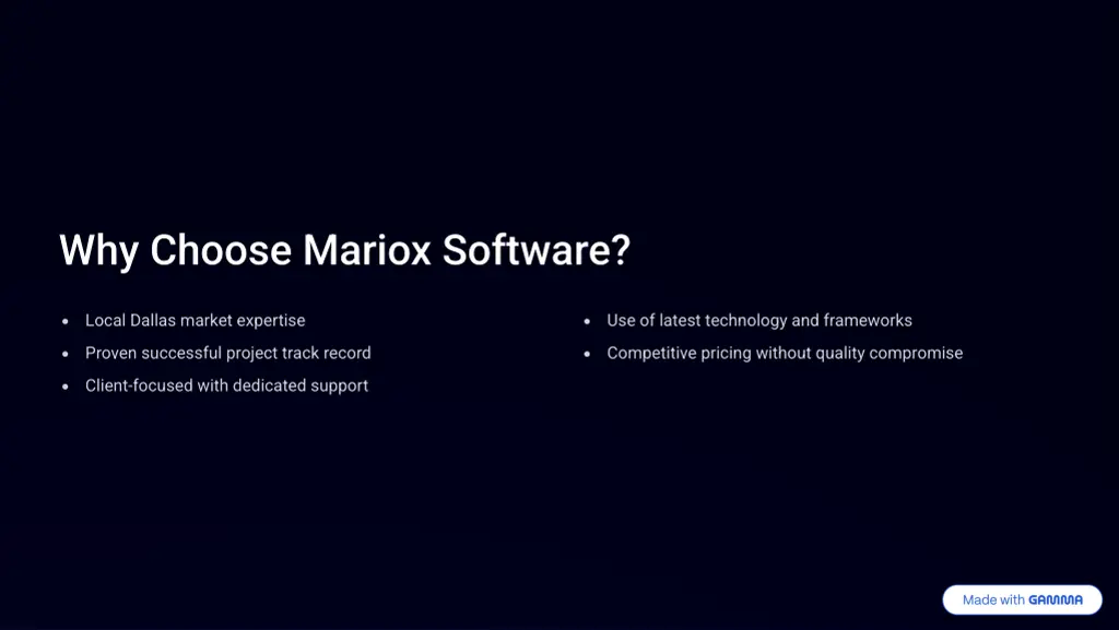 why choose mariox software