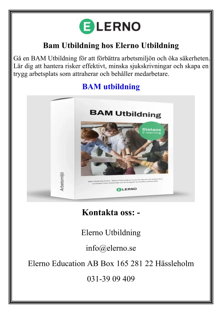 bam utbildning hos elerno utbildning