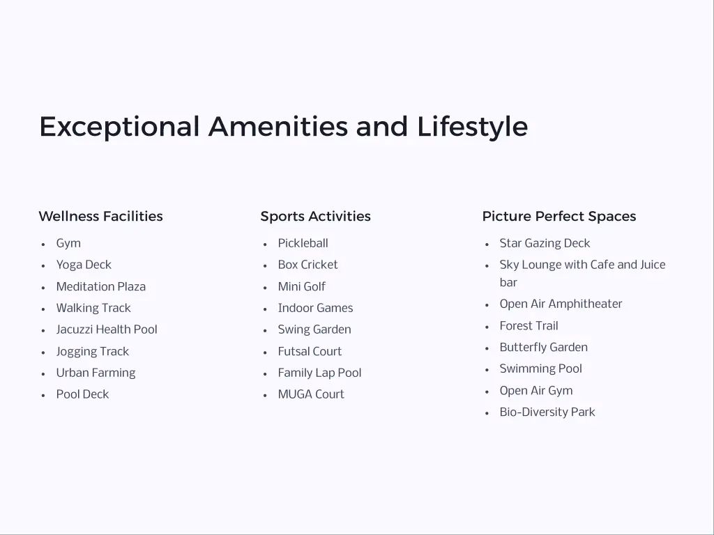 exceptional amenities and lifestyle