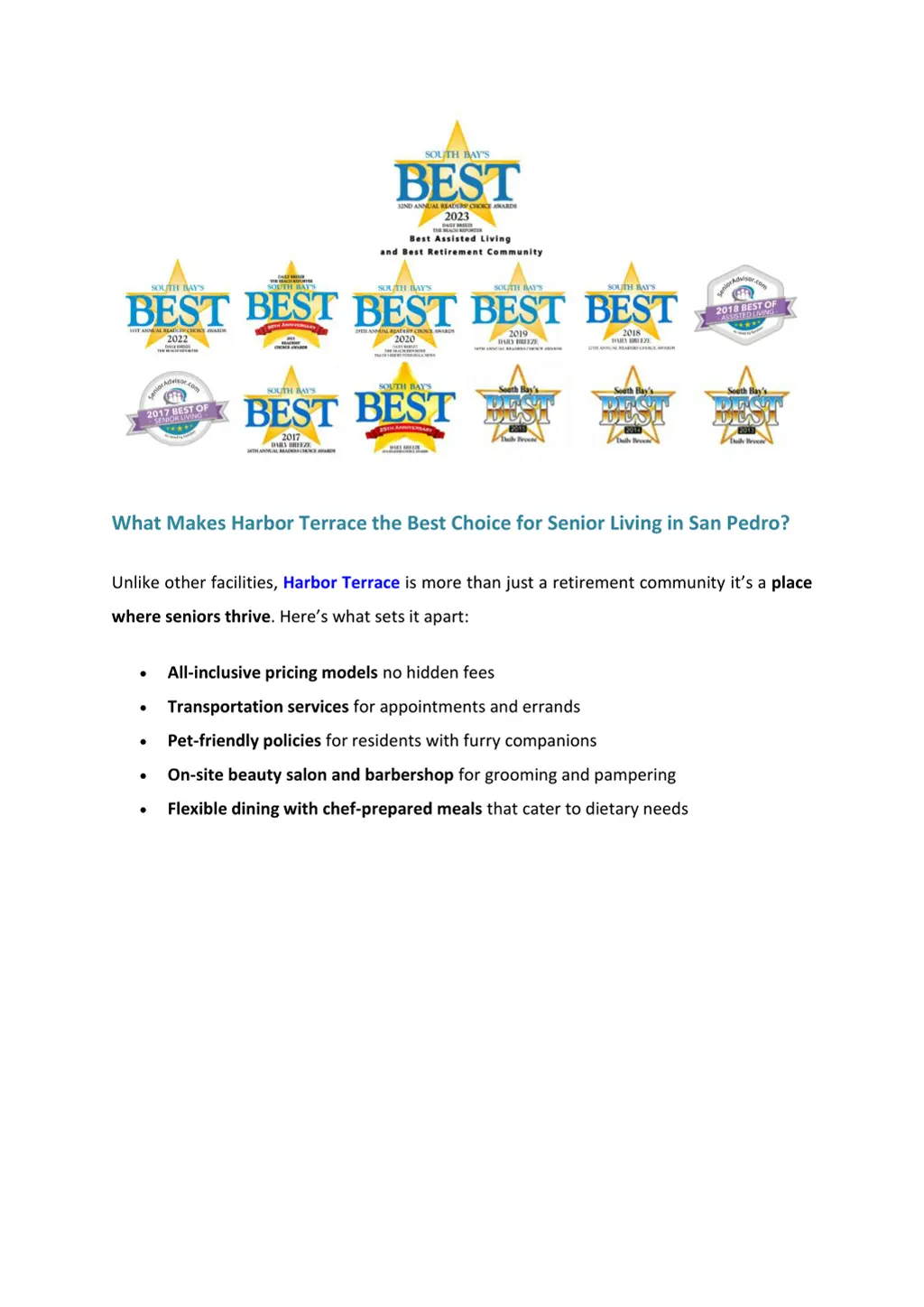 what makes harbor terrace the best choice