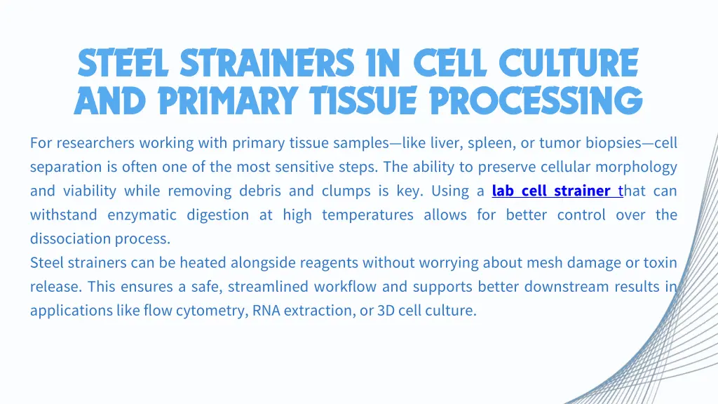 steel strainers in cell culture steel strainers