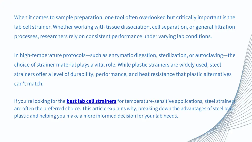 when it comes to sample preparation one tool
