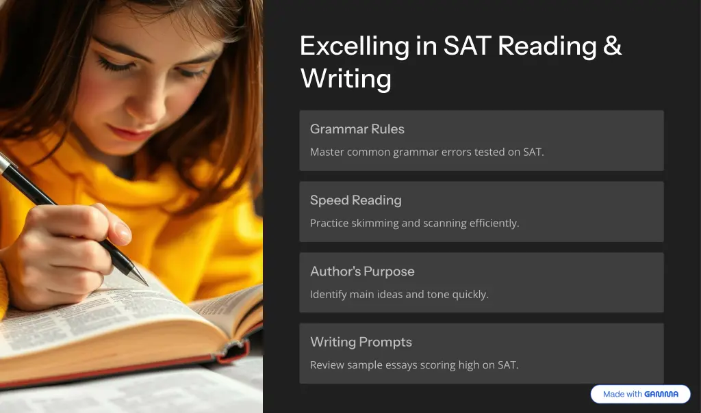 excelling in sat reading writing