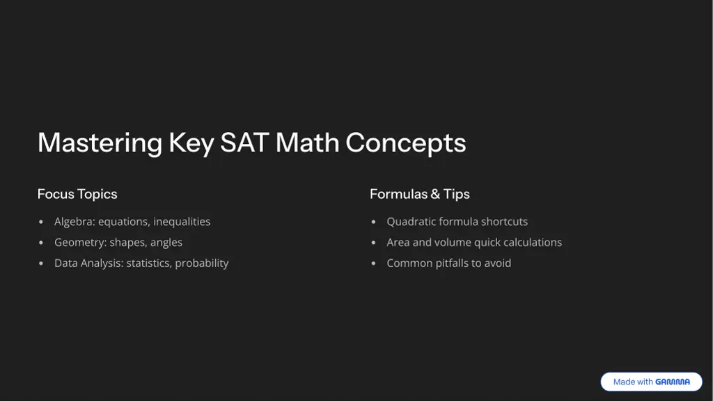 mastering key sat math concepts