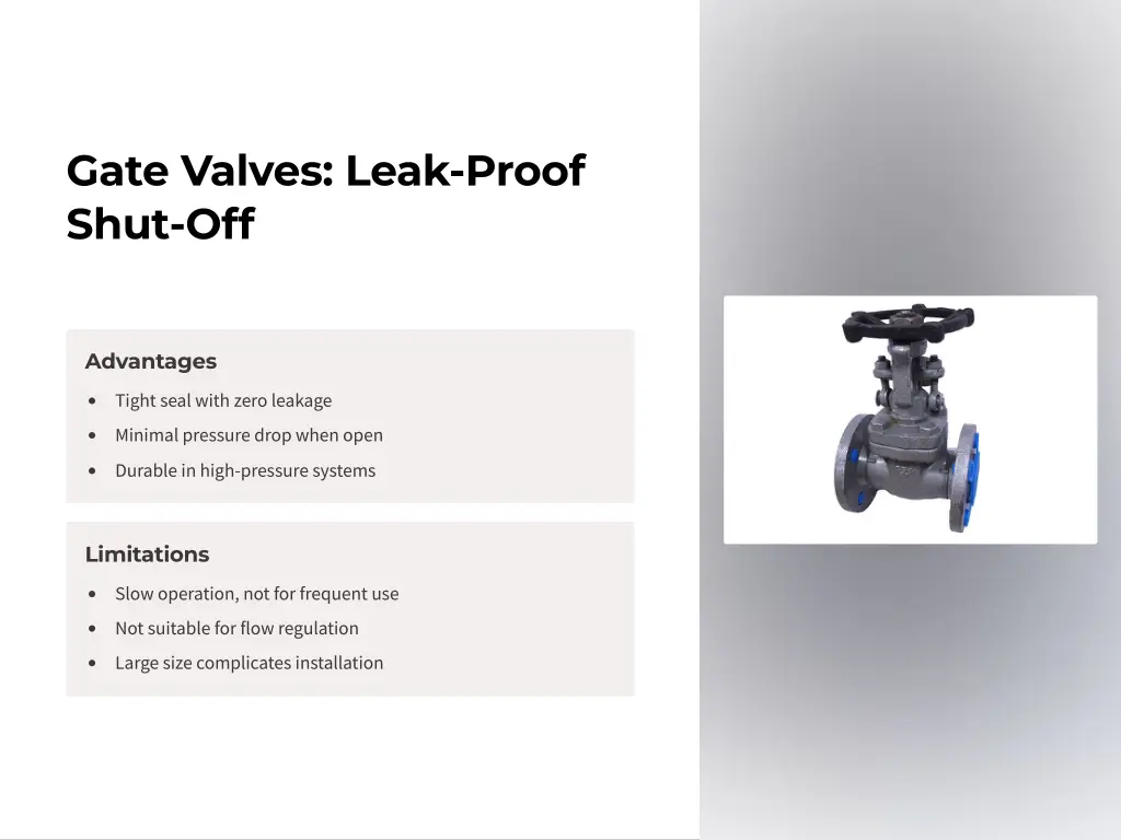 gate valves leak proof shut off