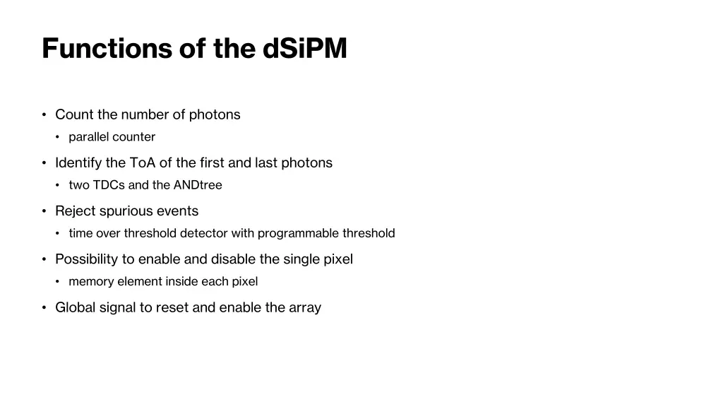 functions of the dsipm