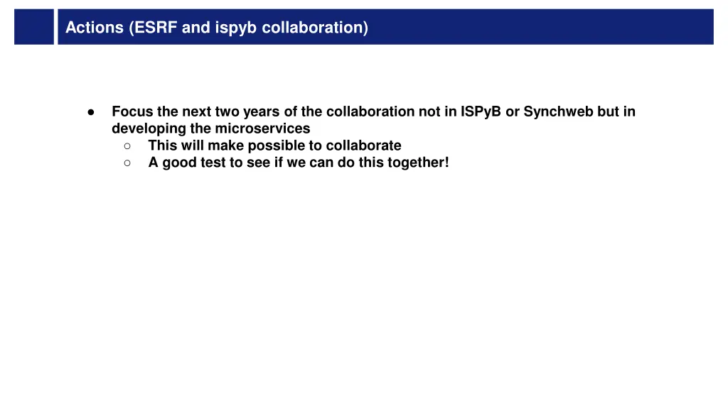 actions esrf and ispyb collaboration