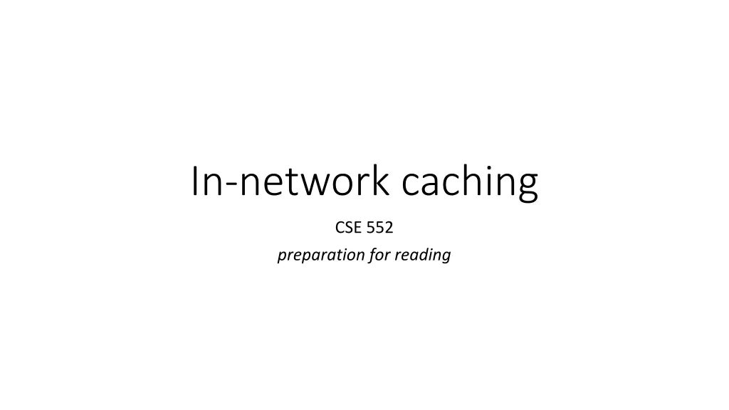 in network caching